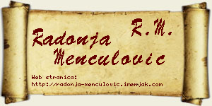 Radonja Menčulović vizit kartica